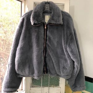 Softest (for real) zip-up faux fur jacket